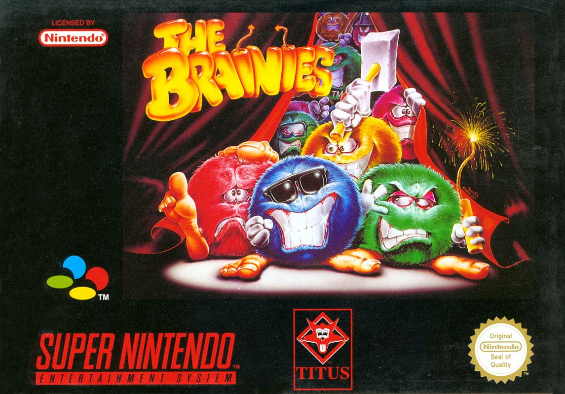The Brainies box art for Super Nintendo